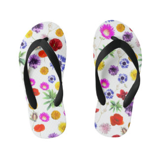 Meerkleurige bloemen kinder teenslippers