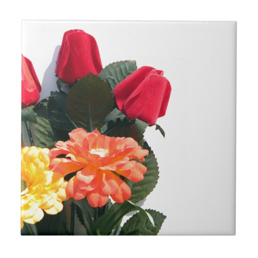 Meerkleurige bloemen tegeltje (Voorkant)