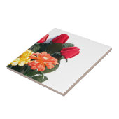 Meerkleurige bloemen tegeltje (Zijkant)