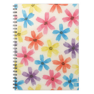 Meerkleurige bloemen Waterverf Notitieboek
