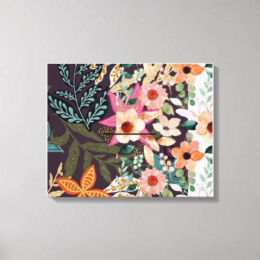 Meerkleurige bloemenprint op canvas. canvas afdruk (Voorkant)