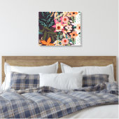 Meerkleurige bloemenprint op canvas. canvas afdruk (Insitu (Slaapkamer))