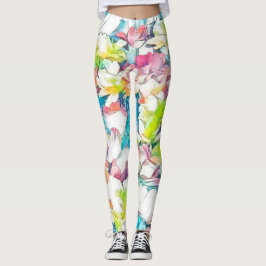 Meerkleurige bloemige Leggings (zwevend)