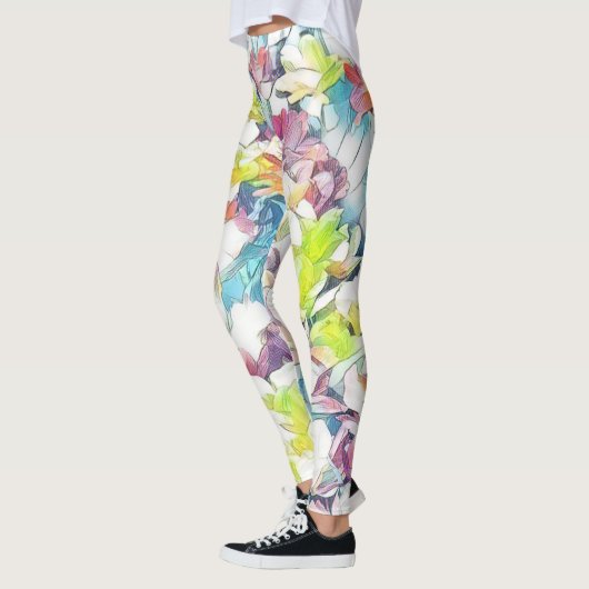 Meerkleurige bloemige Leggings (zwevend) (Links)