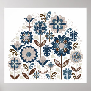 Meerkleurige boeketten: Hand getrokken Poster