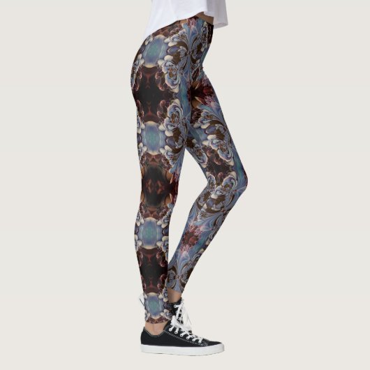 Meerkleurige Boho Fractal Art Pattern-Leggings Leggings (Rechts)