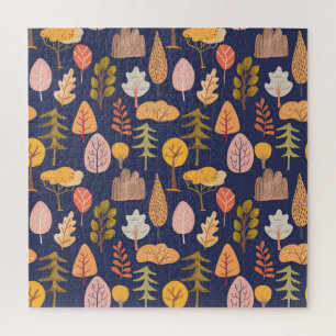 Meerkleurige Bomen: Midden herfst  Legpuzzel