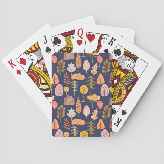 Meerkleurige Bomen: Midden herfst  Pokerkaarten (Achterkant)