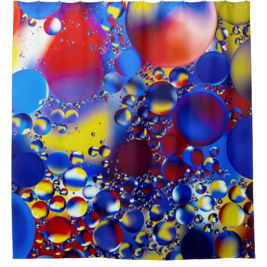 Meerkleurige bubbels douchegordijn (Voorkant)