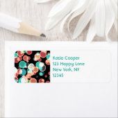 Meerkleurige bubbels op een zwarte achtergrond etiket (Insitu)