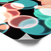 Meerkleurige bubbels op een zwarte achtergrond poster (Hoek)