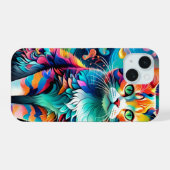 Meerkleurige Cat 759 Watergolf iPhone 15 Case (Achterkant horizontaal)