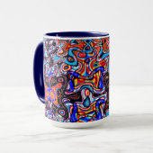Meerkleurige Chaos Abstracte Mok (Voorkant links)