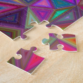 Meerkleurige chaotische driehoeken legpuzzel (Zijkant)