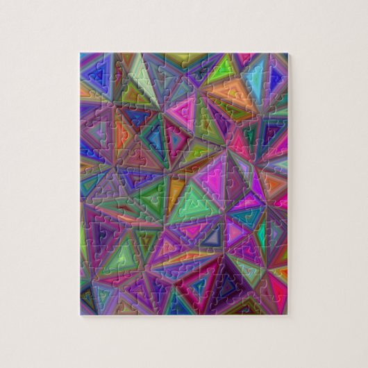 Meerkleurige chaotische driehoeken legpuzzel (Verticaal)