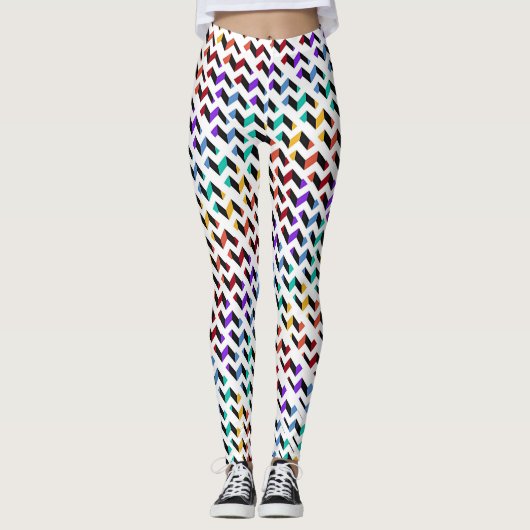 Meerkleurige Chevron Leggings (Voorkant)