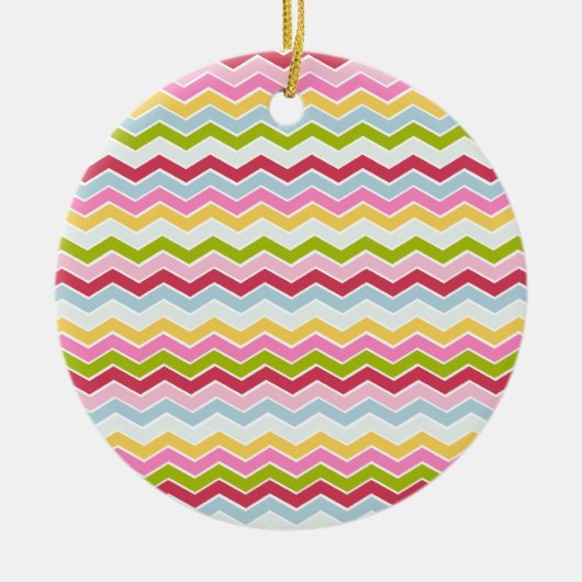 Meerkleurige chevron zigzag keramisch ornament (Voorkant)