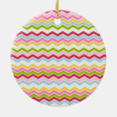 Meerkleurige chevron zigzag keramisch ornament (Achterkant)