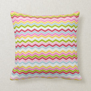 Meerkleurige chevron zigzag kussen