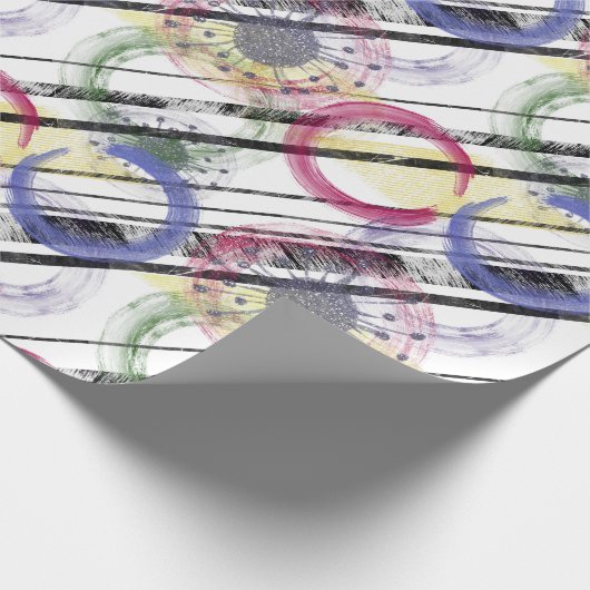 Meerkleurige cirkels cadeaupapier (Hoek)