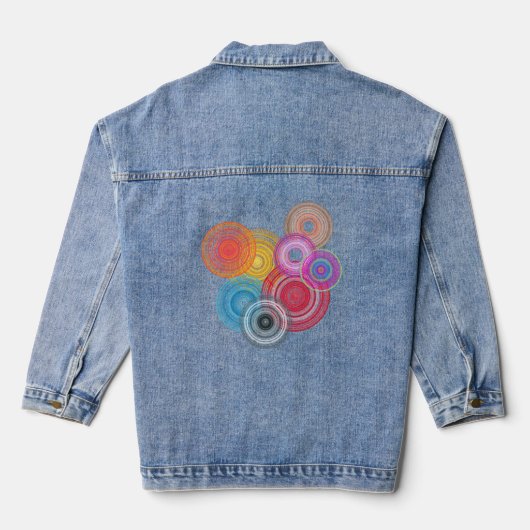 Meerkleurige cirkels denim jacket (Achterkant)