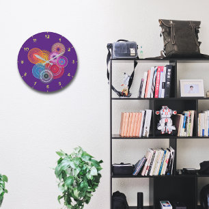 Meerkleurige cirkels grote klok