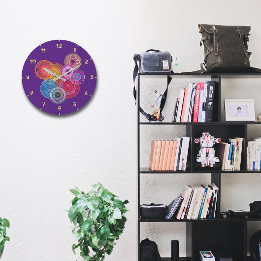 Meerkleurige cirkels grote klok