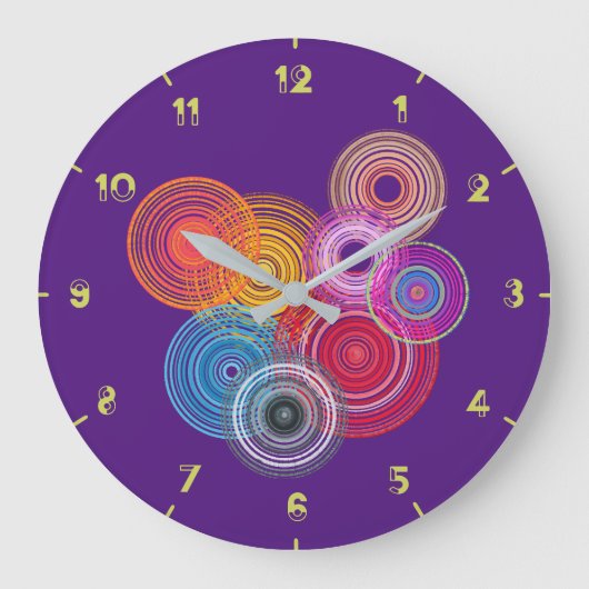 Meerkleurige cirkels grote klok (Voorkant)
