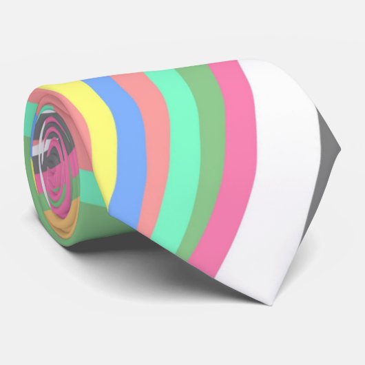 Meerkleurige cirkels - Happy Vibes Stropdas (Opgerold)