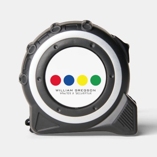 Meerkleurige cirkels, schilder en decorator rolmaat (Voorkant)