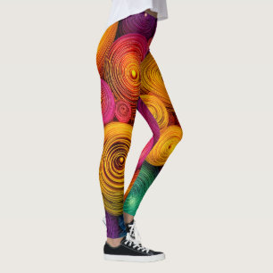 Meerkleurige concentrische cirkels abstracte textu leggings