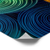 Meerkleurige concentrische cirkels abstracte textu poster (Hoek)