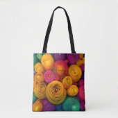 Meerkleurige concentrische cirkels abstracte textu tote bag (Voorkant)