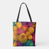 Meerkleurige concentrische cirkels abstracte textu tote bag (Achterkant)