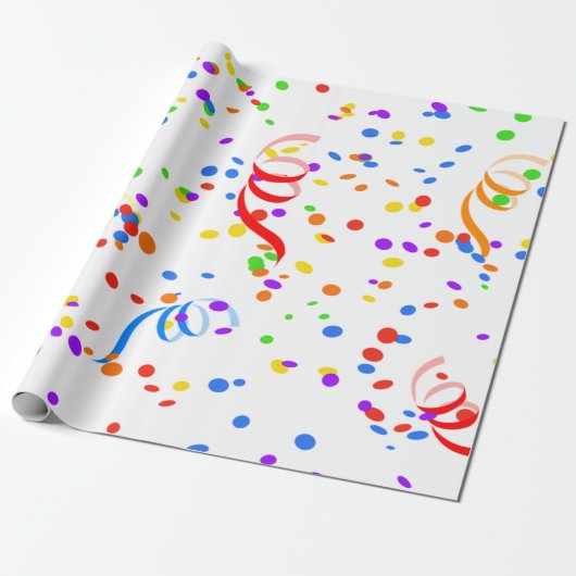 Meerkleurige Confetti Cadeaupapier (Uitgerold)