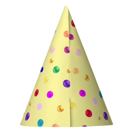 Meerkleurige Confetti Feesthoedjes (Achterkant)