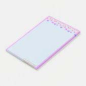 Meerkleurige confetti op lichtblauw post-it® notes (Schuin)