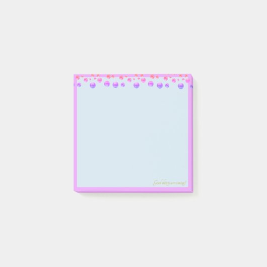 Meerkleurige confetti op lichtblauw post-it® notes (Voorkant)