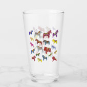 Meerkleurige Dala-paarden Glas (Achterkant)