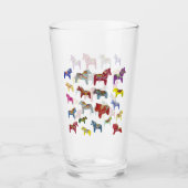 Meerkleurige Dala-paarden Glas (Voorkant)