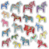 Meerkleurige Dala-paarden Sticker (Voorkant)