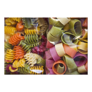 Meerkleurige deegwaren, Torri del Benaco, Verona Foto Afdruk