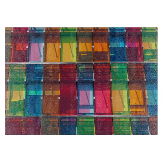 Meerkleurige details van het bedrijfsgebouw snijplank (Voorkant)