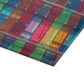 Meerkleurige details van het bedrijfsgebouw snijplank (Hoek)