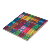 Meerkleurige details van het bedrijfsgebouw tegeltje (Zijkant)