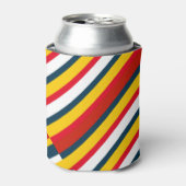 Meerkleurige diagonale strepen blikjeskoeler (Blikje Voorkant)