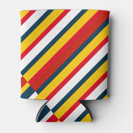 Meerkleurige diagonale strepen blikjeskoeler (Voorkant)