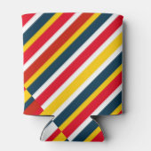 Meerkleurige diagonale strepen blikjeskoeler (Achterkant)