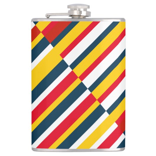 Meerkleurige diagonale strepen heupfles (Voorkant)