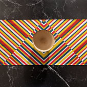 Meerkleurige diagonale strepen lange tafelloper